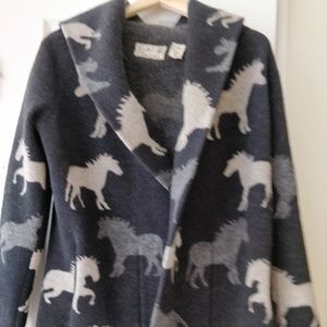 Anthroplogie Field Flower Dressage Horse Cardigan